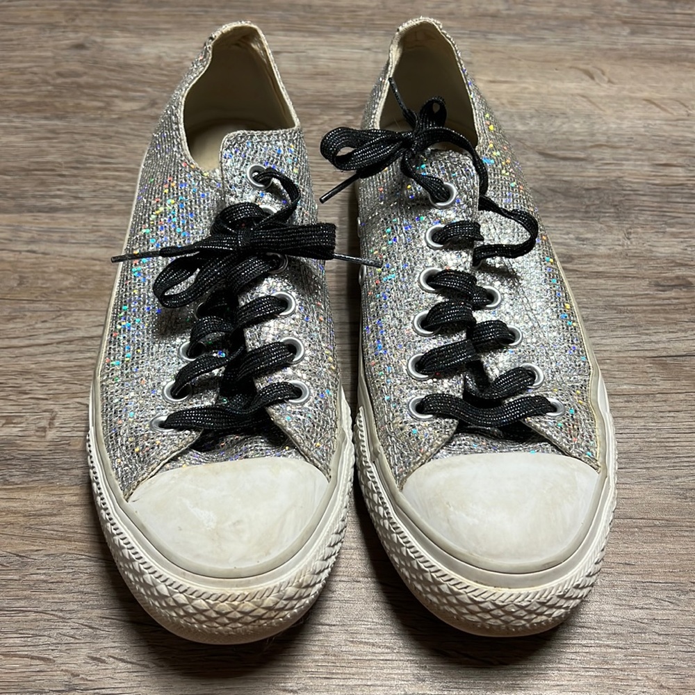 Converse all star glitter shoes